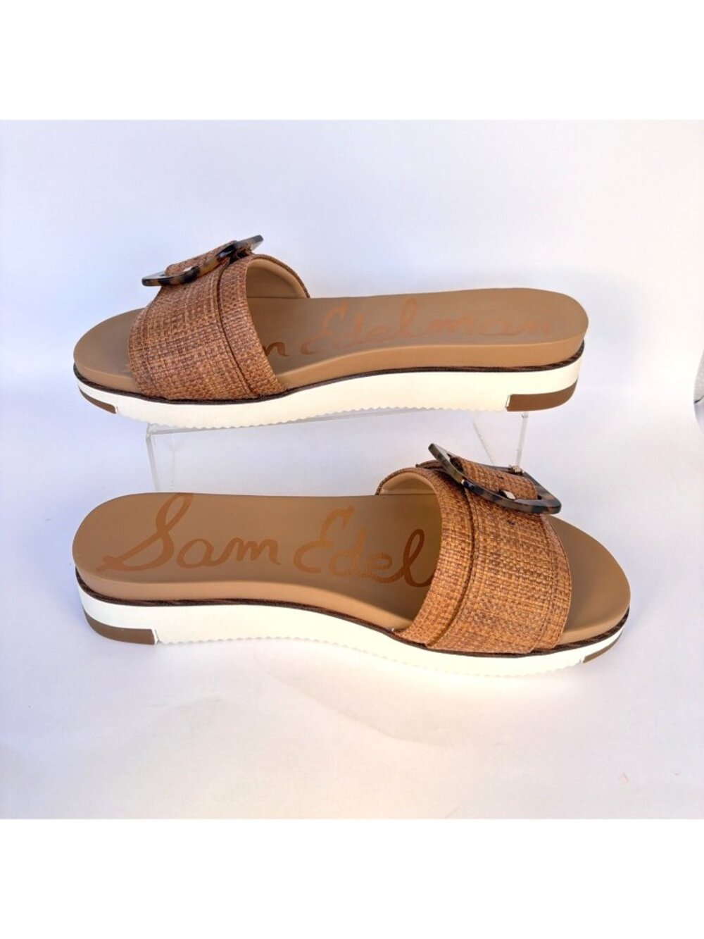 Sam Edelman Ariane Woven Sandals Brown Slides Women Size 12 - Picture 4 of 12